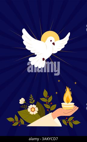 Pentecost dove flame Holy Spirit fire symbol Christian religion ...