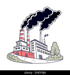 Air pollution vector illustration Stock Vector