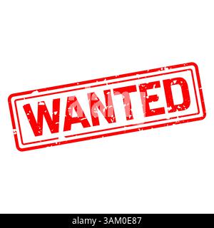 Red grungy rubber stamp print with word wanted vector illustration Stock Vector