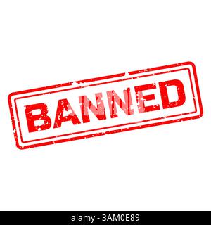 Banned with red grunge rubber stamp Stock Vector