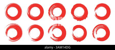 Set of Grunge round shapes. colorful Grunge banner collection. Vector design. Stock Vector
