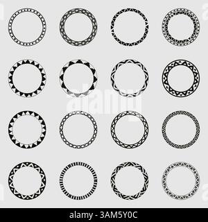 Collection of round decorative border frames Stock Vector