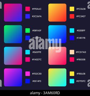 Collection of colorful smooth gradient background for graphic design Stock Vector