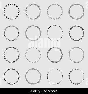 Collection of african decorative ornamental round border frames Stock Vector