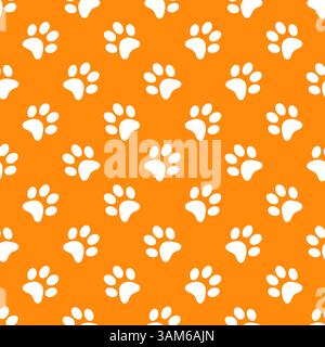 Vector of seamless pattern puma animal footprints Stock Vector