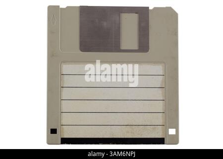 3,5 inch floppy disk. Isolated on white background. Stock Photo