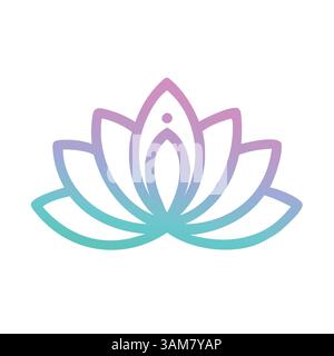 Gradient Lotus Flower Icon Logo Stock Vector