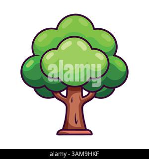 Cartoon tree icon vector art Stock Vector