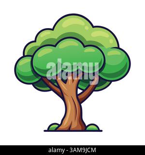 Cartoon tree icon vector art Stock Vector
