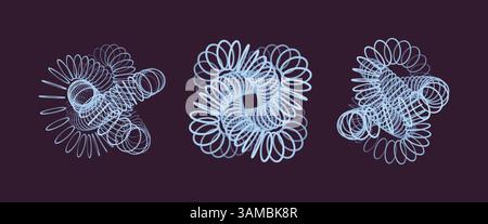 3D Connection Structure. Futuristic Technology Style. Abstract Design. Lattice Geometric Element. Vector Illustration. Stock Vector
