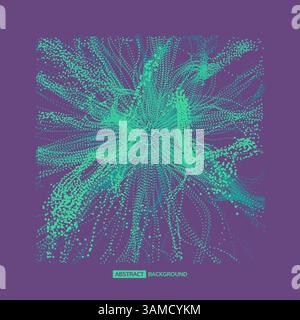 Abstract science or technology background. Array with dynamic particles. Vector illustration. Stock Vector