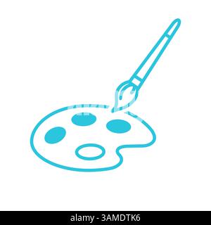 Artist palette icon  Isolated on white background. From blue icon set Stock Vector