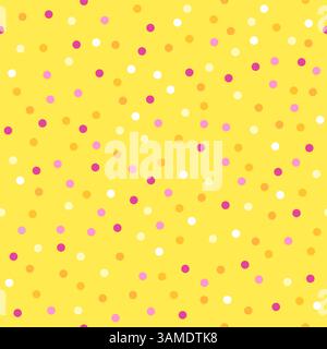 Party dots Celebration Confetti, Yellow Seamless pattern Stock Vector
