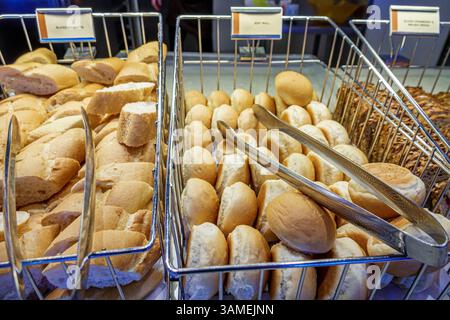 Bahamas,Norwegian Cruise Line NCL Breakaway ship 11-day Eastern Caribbean itinerary,onboard inside interior,The Garden Cafe buffet restaurant,self-ser Stock Photo