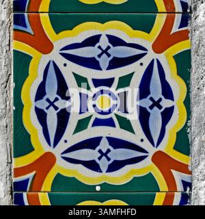 Tile detail on wall in Tijuca district, Rio de Janeiro, Brazil Stock Photo