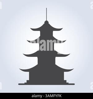 Pagoda Chinese art home three-story Chinese pagoda architecture design beauty tranquility Stock Vector