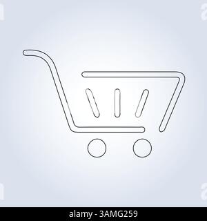 Cart outline icons, symbols, modern signs, linear pictograms, vector art Stock Vector