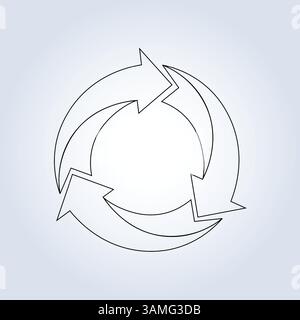 Refresh outline icons, symbols, modern signs, linear pictograms, vector art Stock Vector