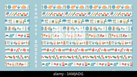 Colorful Seamless Sport Border Frame Pattern Stock Vector