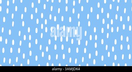 Simple rain pattern. Seamless pattern with white drops of rain. Small dash background. Vector illustration Stock Vector