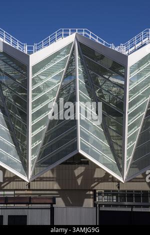 Architectural detail of the Saclay metro station in France Stock Photo