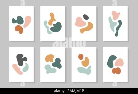 Set of abstract trendy blotch background Stock Vector
