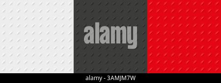 White, black and red 3D background set Stock Vector