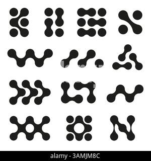 Metaball Geometric shapes collection Stock Vector