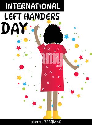 Left Handers Day Illustration Cute Celebration of Lefty Life. Stock Vector