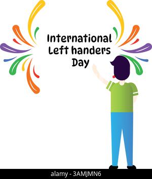 Left Handers Day Illustration Cute Celebration of Lefty Life. Stock Vector