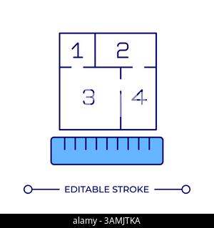 Enclosure square footage measuring line color icon Stock Vector