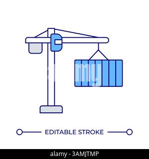 Tower crane line color icon Stock Vector