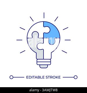 Innovative tasks solutions line color icon Stock Vector