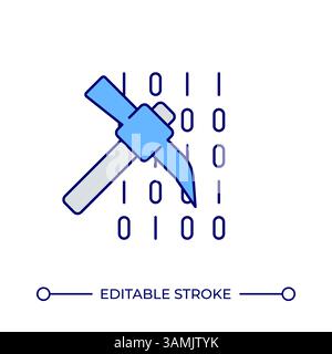 Data mining line color icon Stock Vector
