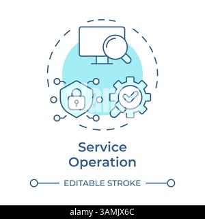 Service operation soft blue concept icon Stock Vector