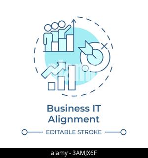 Business it alignment soft blue concept icon Stock Vector