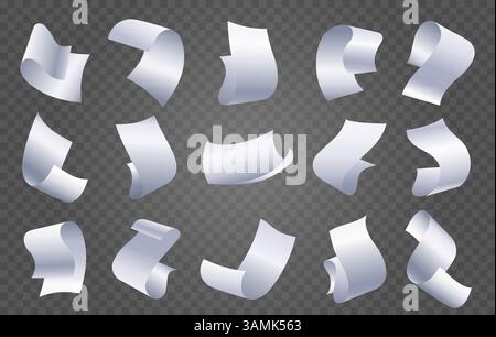Realistic flying paper sheets Stock Vector