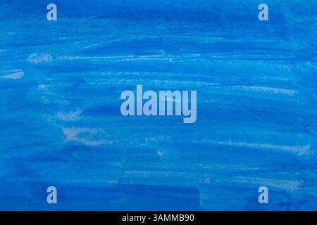 Bright and textured watercolor background in vibrant shades of blue, featuring soft brush strokes and subtle gradients Stock Photo