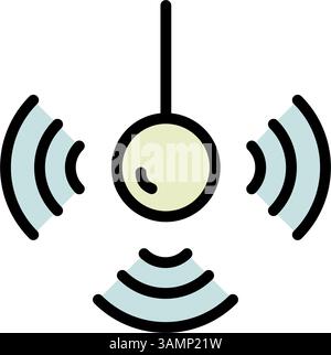 Fish Finder Vector Color Icon Design. Echo sounder radar icon. Echo sounder radar simple vector icon for web design isolated on white background Stock Vector