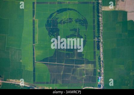 Mojibur Sheikh Mujibur Rahman mosaic portrait at the Bangabandhu Memorial ...