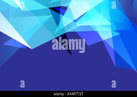 Abstract geometric polygon shape on blue color Background, Vector illustration Stock Vector