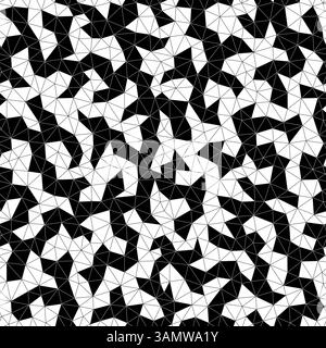 Abstract black and white pattern from triangles vector illustration Stock Vector