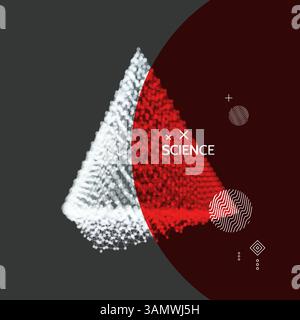 Pyramid. Regular tetrahedron. Platonic solid. Regular, convex polyhedron. Geometric element for design. Molecular grid. 3d technology style. Stock Vector