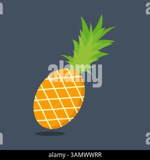 Whole pineapple and slices isolated on background Stock Vector
