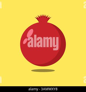 Modern vector pomegranate illustration, flat design style Stock Vector