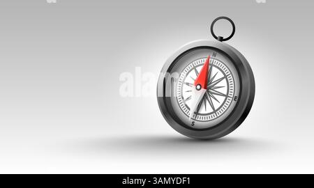 3d Arrow Compass on a white background. Compass icon vector Stock ...