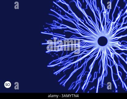 Space vortex. Hole made from flying particles. Abstract background. 3d vector illustration. Stock Vector