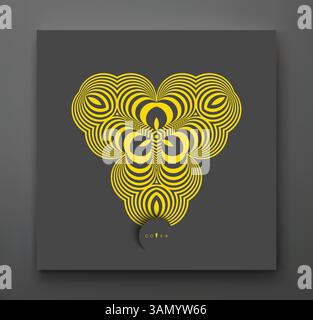 Abstract striped design element. Optical illusion of volume. Vector illustration with dynamic effect. Stock Vector