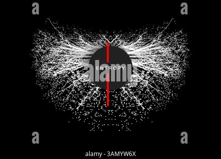 Array with dynamic particles. 3d technology style. Abstract background. Vector illustration. Stock Vector