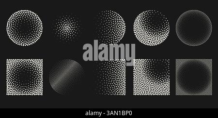 Halftone dot tone grunge effect abstract pattern texture vector graphic retro illustration.gradient geometric element art shape modern creative pop Stock Vector